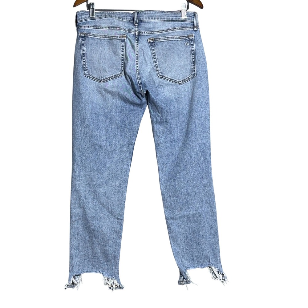 rag & bone Dre Low-Rise Slim Boyfriend Jeans Womens Size 28 Raw Step Hem Blue - Picture 7 of 8
